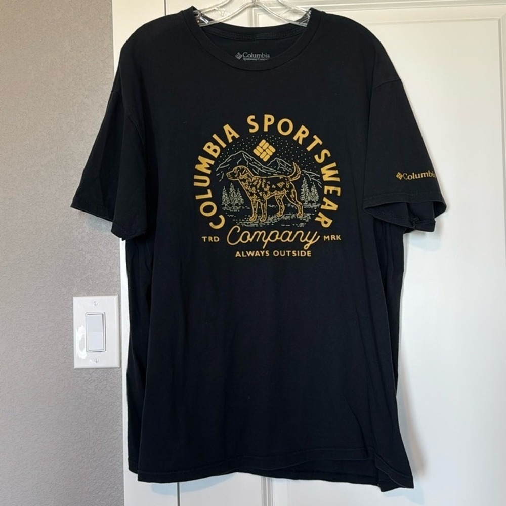 Columbia Sportswear Company Black Dog Mountain Graphic‎ T Shirt Mens XXL 2XL